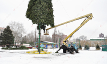 Праздник отдаляется: в Днепре демонтируют новогоднюю елку