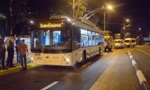 В Днепре ночью запустили первый пробный троллейбус на ж/м «Сокол»