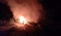 Пожар на временной стоянке: сгорел легковой автомобиль