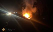 На Днепропетровщине авто столкнулось с фурой: водитель не смог выбраться и сгорел в машине