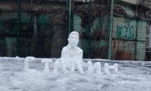 Снежный Сталин: вместо снеговика в Днепре слепили снегосталина (Фото)