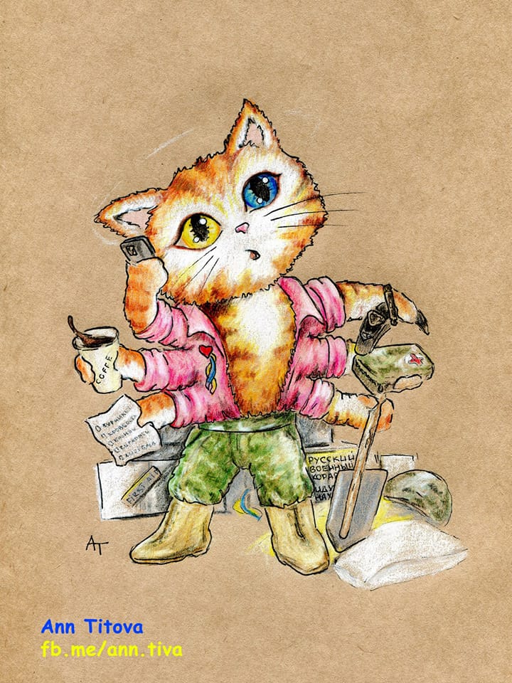 Новости Днепра про Художница из Днепра создала серию рисунков о котиках-защитниках
