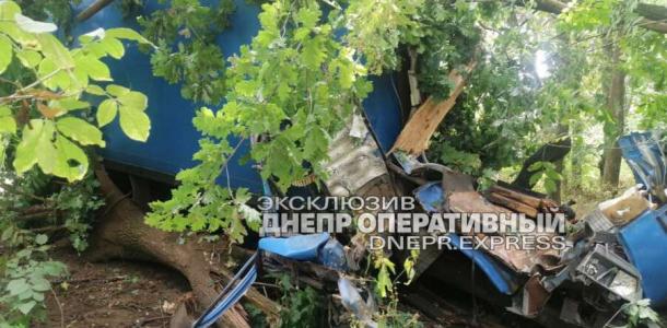 Под Днепром грузовик въехал в дерево: есть пострадавшие