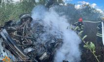 В Каменском районе сгорел автомобиль с людьми
