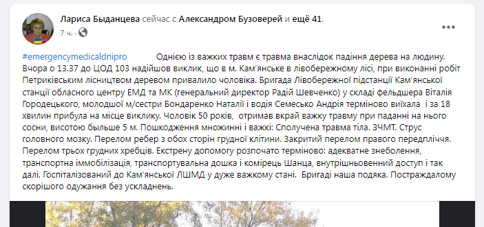 Новости Днепра про На Дніпропетровщині лісника ледь не розчавила сосна
