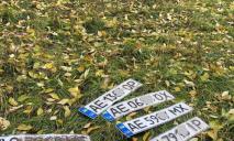 После ночного ливня на улицах Днепра валяются десятки номерных знаков (ФОТО)