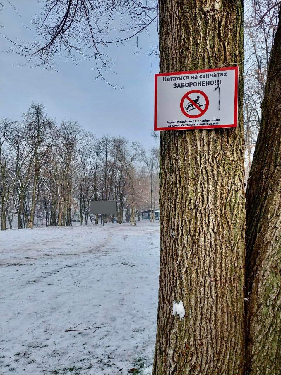 Новости Днепра про У парках Дніпра заборонили спускатися на санчатах або лижах