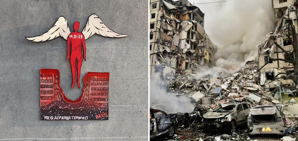 Новости Днепра про В Днепре появилось новое граффити, посвященное трагедии, произошедшей 14 января