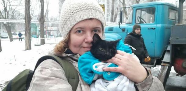 Просидела сама в квартире 2 недели: из разрушенной многоэтажки в Днепре спасли кошку