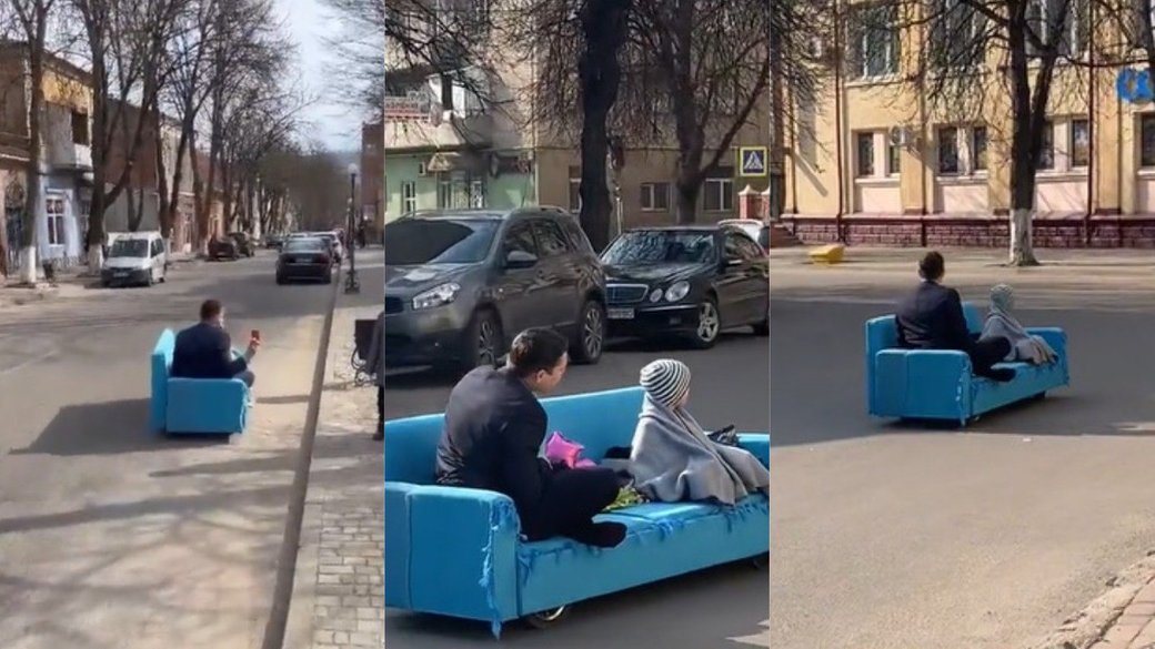 Новости Днепра про Як тобі таке, Ілон Маск: на Тернопільщині чоловік їздить вулицями на дивані (ВІДЕО)
