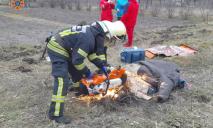 Разрезали бензорезом: под Днепром спасатели достали пенсионера из-под мотоблока