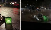 ДТП с мотоциклом на Набережной Победы: в Днепре пострадал курьер Bolt