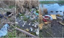 «Инопланетяне» снова набросали мусор у озера Курячего в Днепре