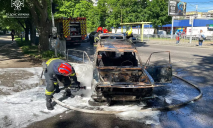 В Днепре на Рабочей на ходу загорелся ВАЗ: подробности от спасателей