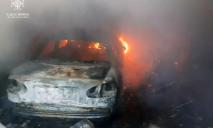 На Днепропетровщине горел гараж с авто внутри: легковушка уничтожена