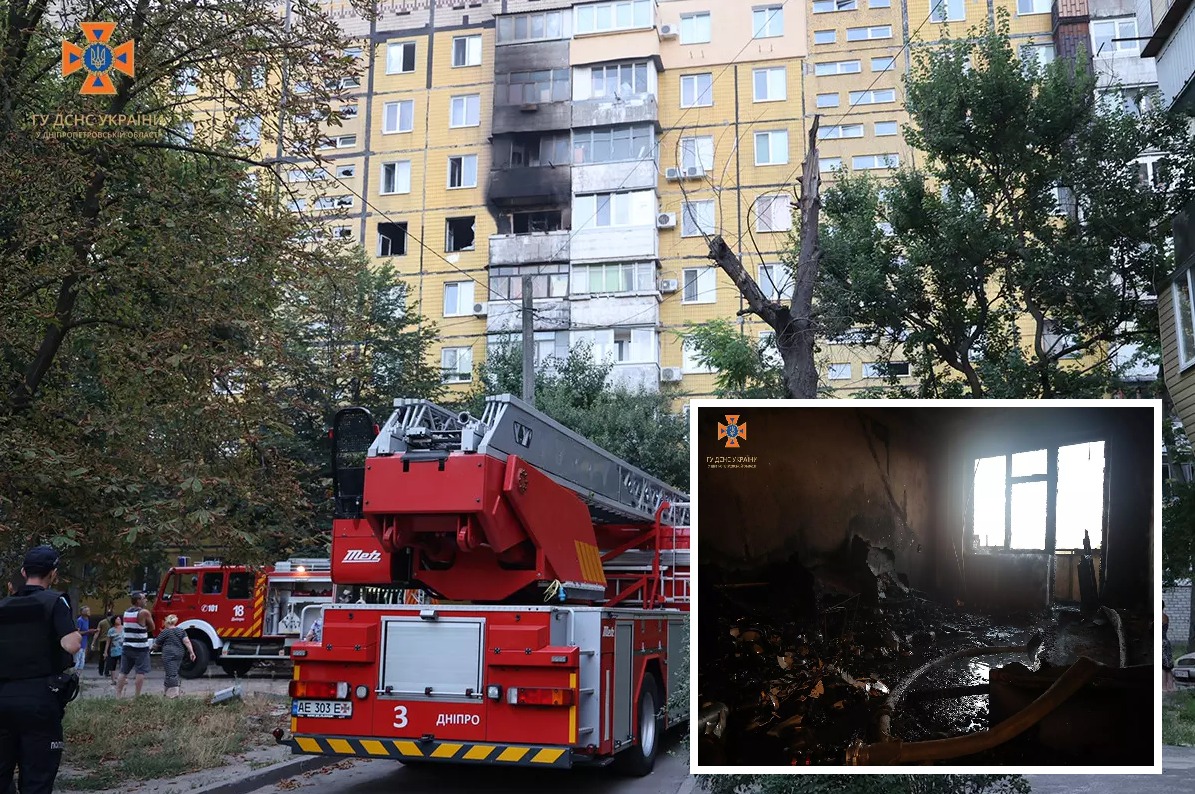 Новости Днепра про Пламя вырывалось из окон: в Днепре на Янтарной горела квартира в многоэтажке