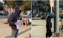 У загадкової дівчини з Європейської площі, яка просить їжу з Маку в Дніпрі, з’явився “адвокат”