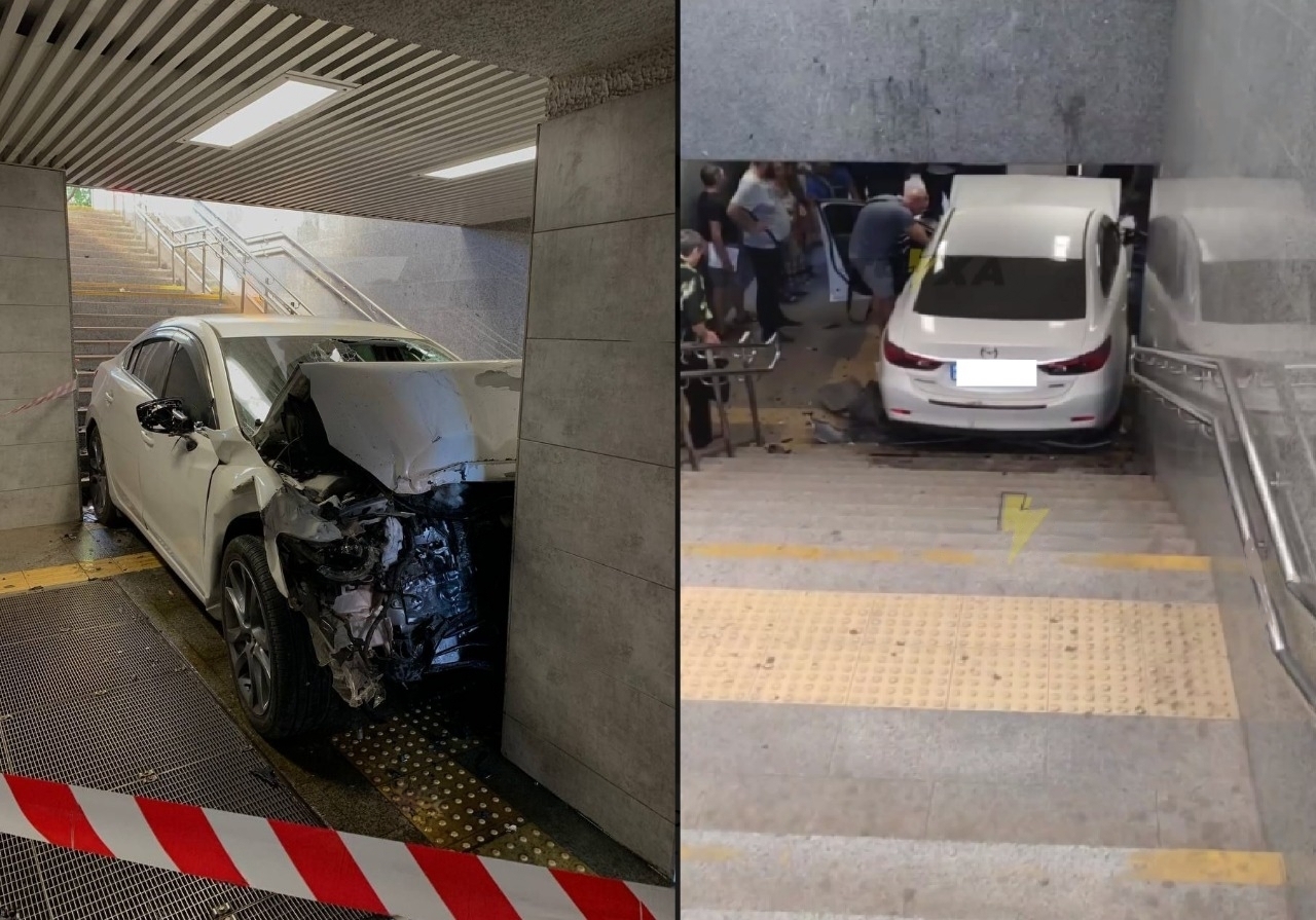 Новости Днепра про Не розрахував: у Кривому Розі водій Mazda влетів у підземний перехід