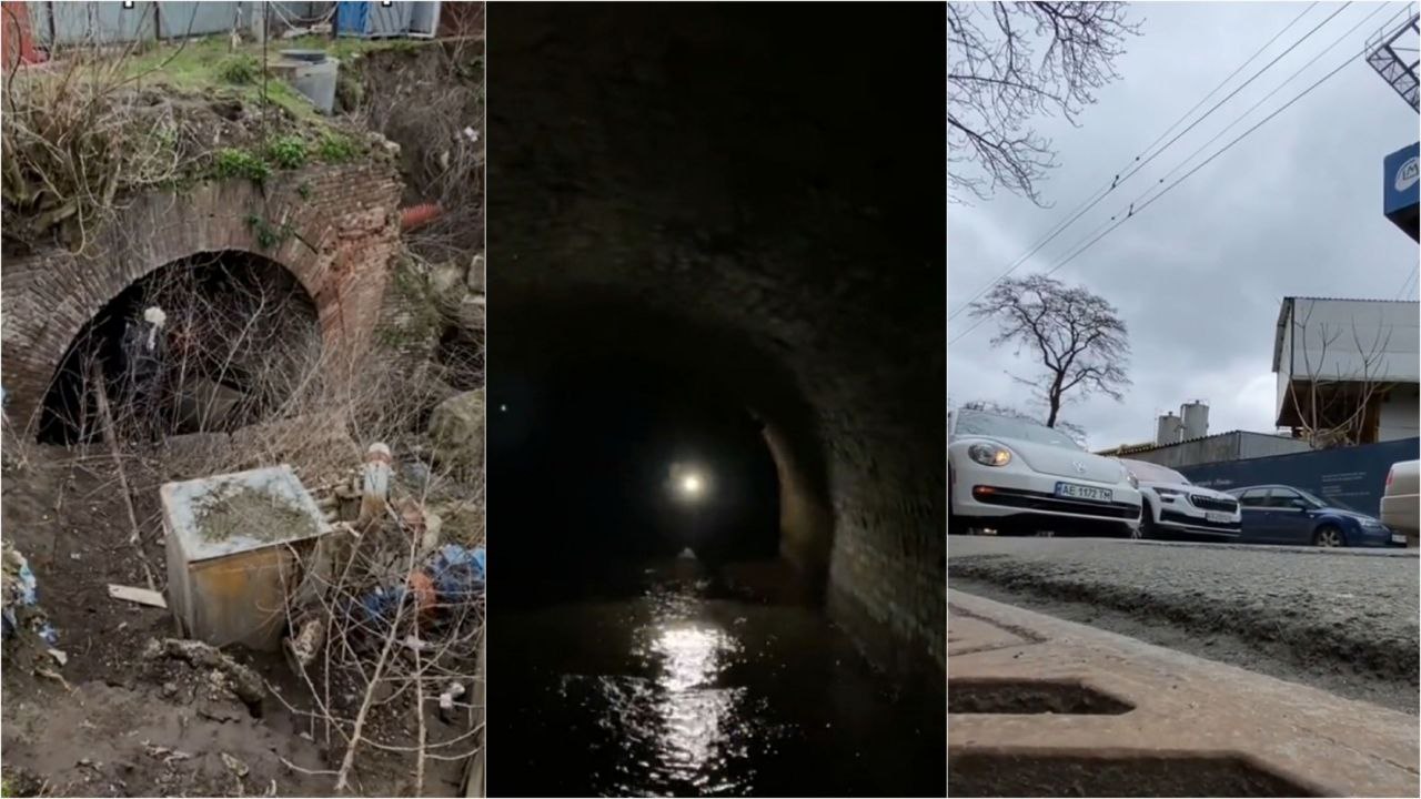 Новости Днепра про У Дніпрі дигери-екстремали показали 200-річні тунелі, де тече підземна річка Половиця (ВІДЕО)