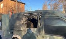 В Днепропетровской области дрон-камикадзе попал по бронированному авто полиции