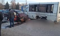 В Днепре на Зимних Походов машина на скорости влетела в маршрутку с пассажирами: есть пострадавшие