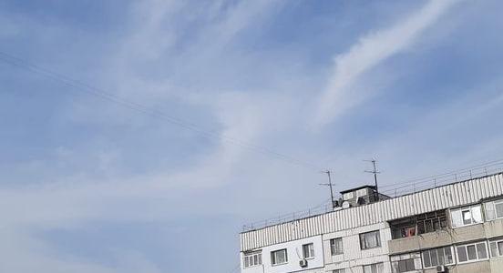 В небе над Днепром появился трезубец (ФОТО)