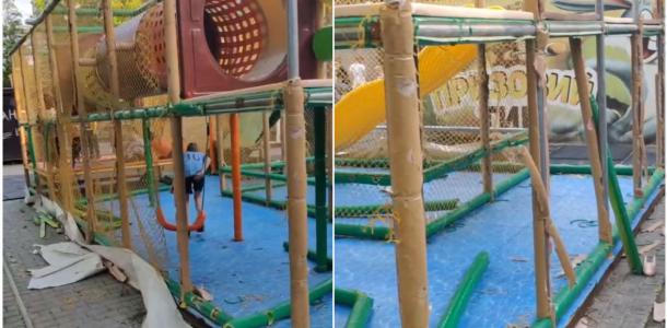 В Днепре посетители крушат детский лабиринт в парке Зеленый Гай (ВИДЕО)