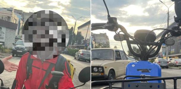 В Днепре неизвестный «гонщик» на синем скутере врезается в проезжие авто
